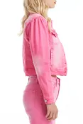 Puff Shoulder Crop Denim Jacket, Alternate, color, RAZ