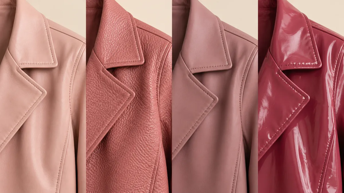 Five pink jacket surfaces shown in consistent light