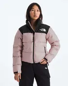The North Face 1996 Retro Nuptse Jacket in Metal Pink and TNF Black